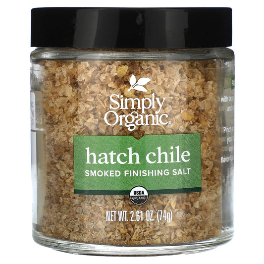 Simply Organic, Smoked Finishing Salt, Hatch Chile, 2.61 oz (74 g) - Image 1