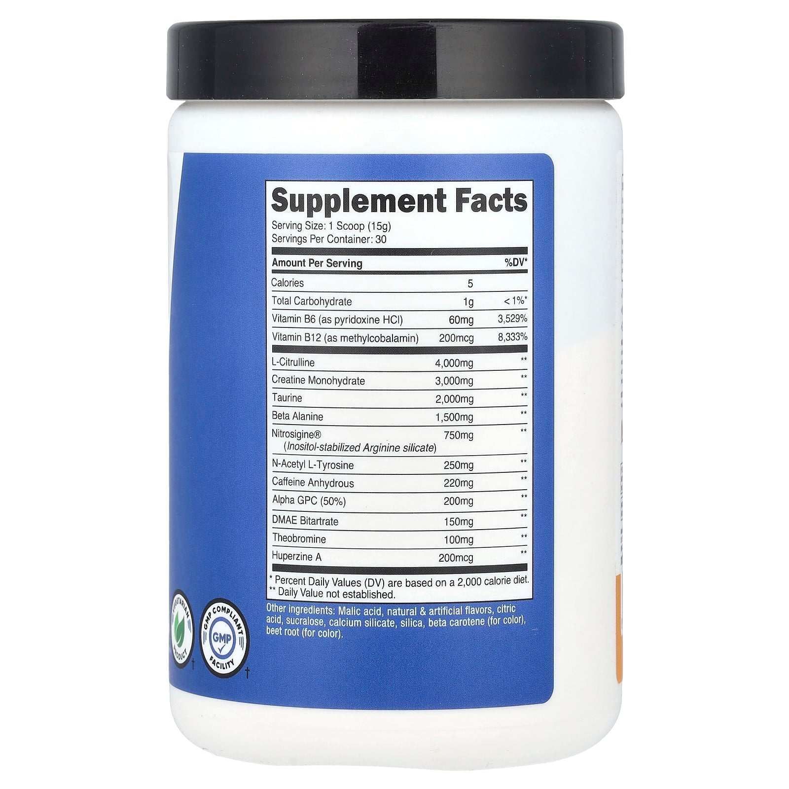 Nutricost, Performance, Pre-C, Pre-Workout Complex With Creatine, Peach Mango, 1 lb (450 g) - Image 2