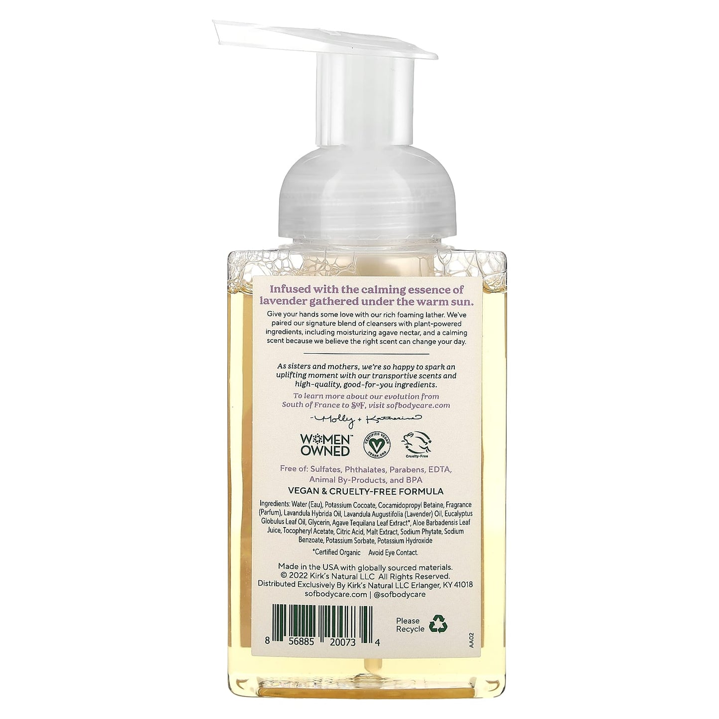 SoF, Hydrating Foaming Hand Wash, Lavender Fields, 8 fl oz (236 ml) - Image 2