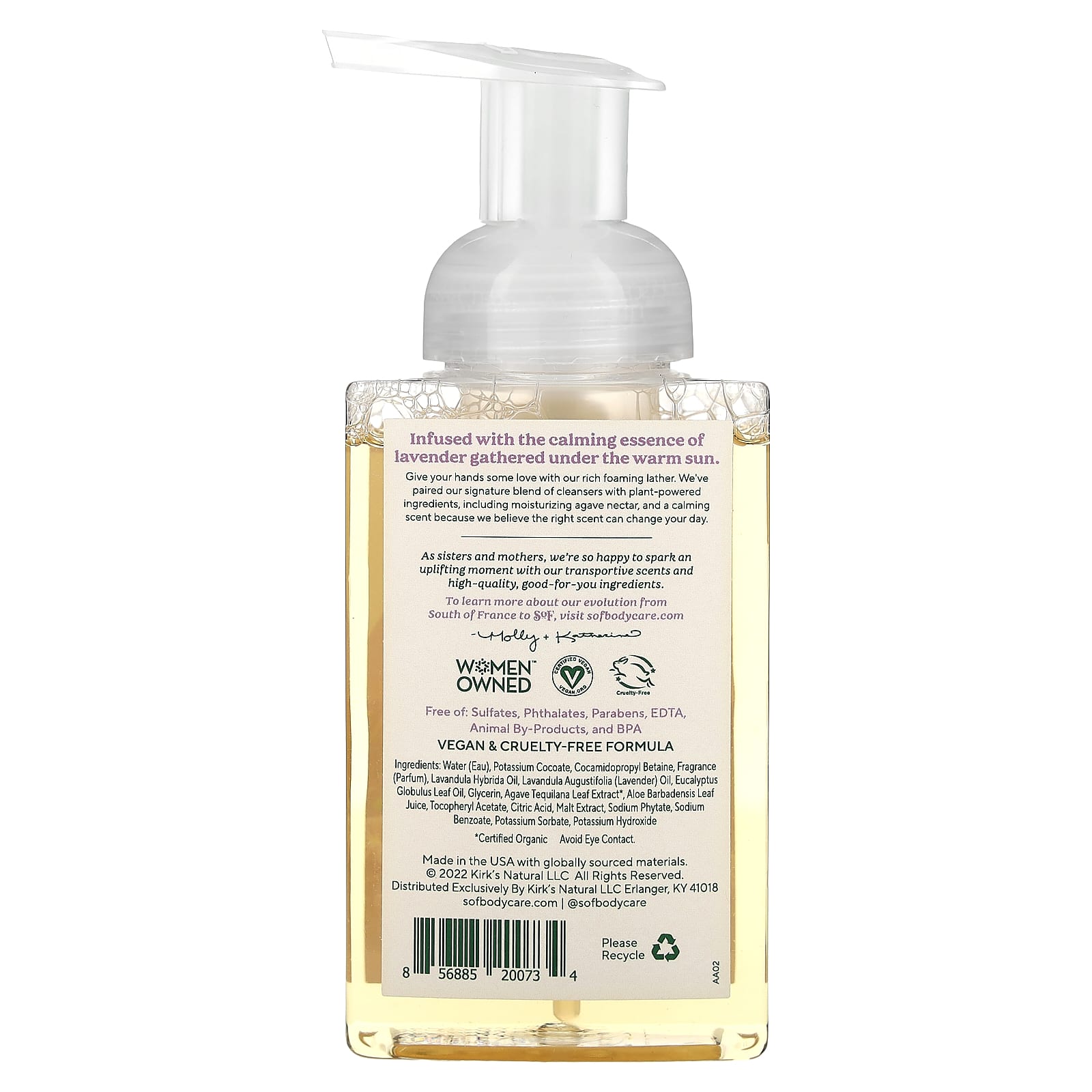 SoF, Hydrating Foaming Hand Wash, Lavender Fields, 8 fl oz (236 ml) - Image 2