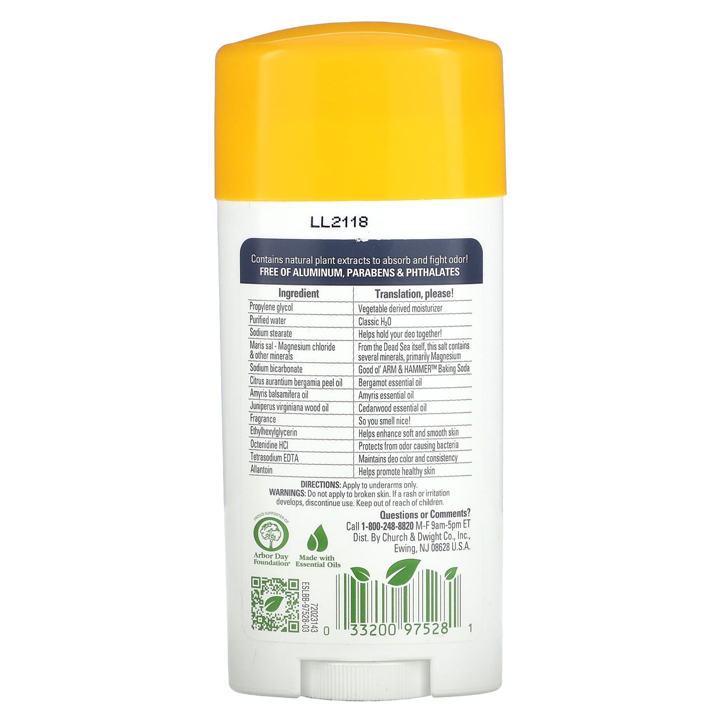Natural Deodorant with Arm & Hammer Essentials - 24H Odor Protection - Image 2