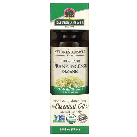 Nature's Answer, 100% Pure Organic Essential Oil, Frankincense, 0.5 fl oz (15 ml) - Image 1