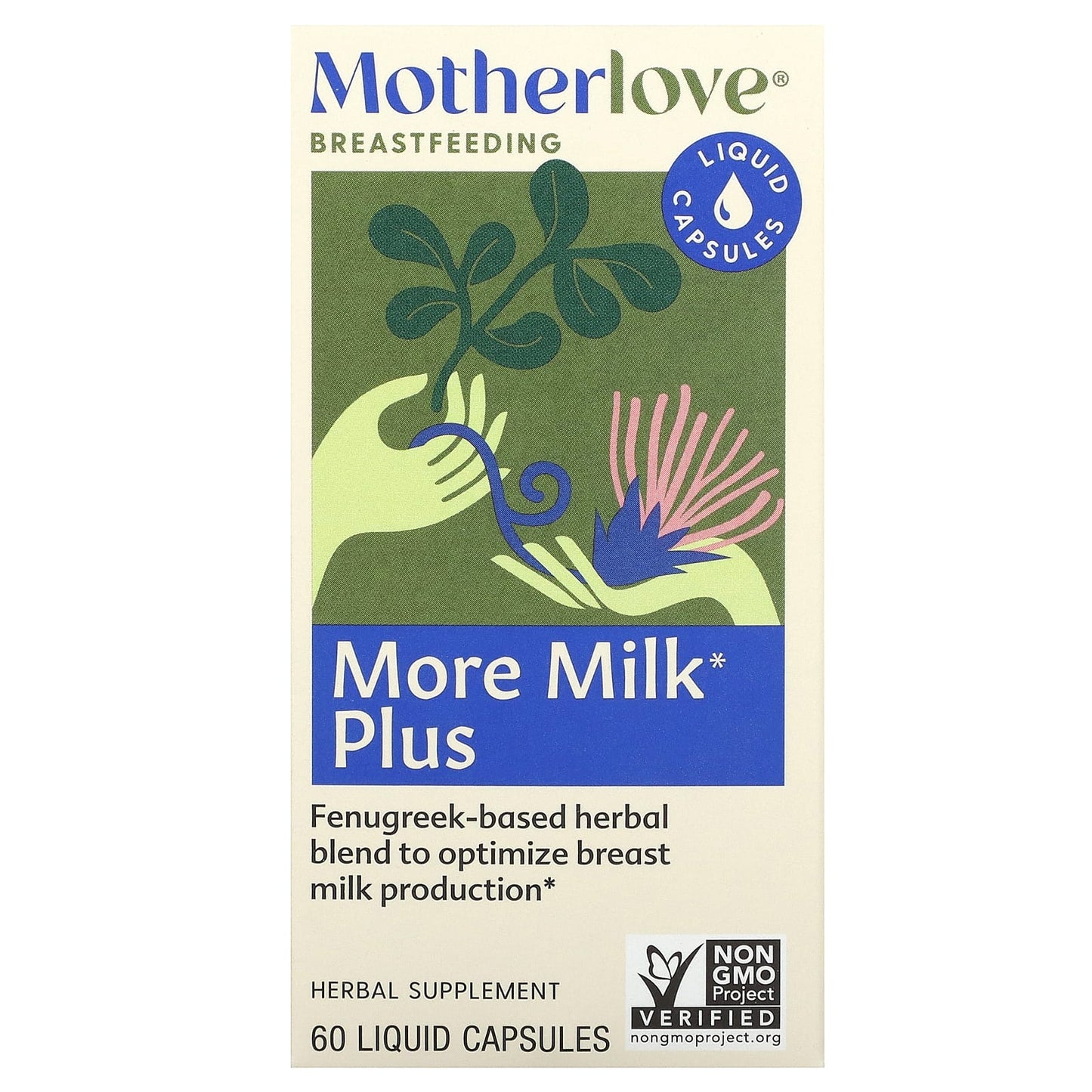 Motherlove, Breastfeeding, More Milk Plus, 60 Liquid Capsules - Image 1