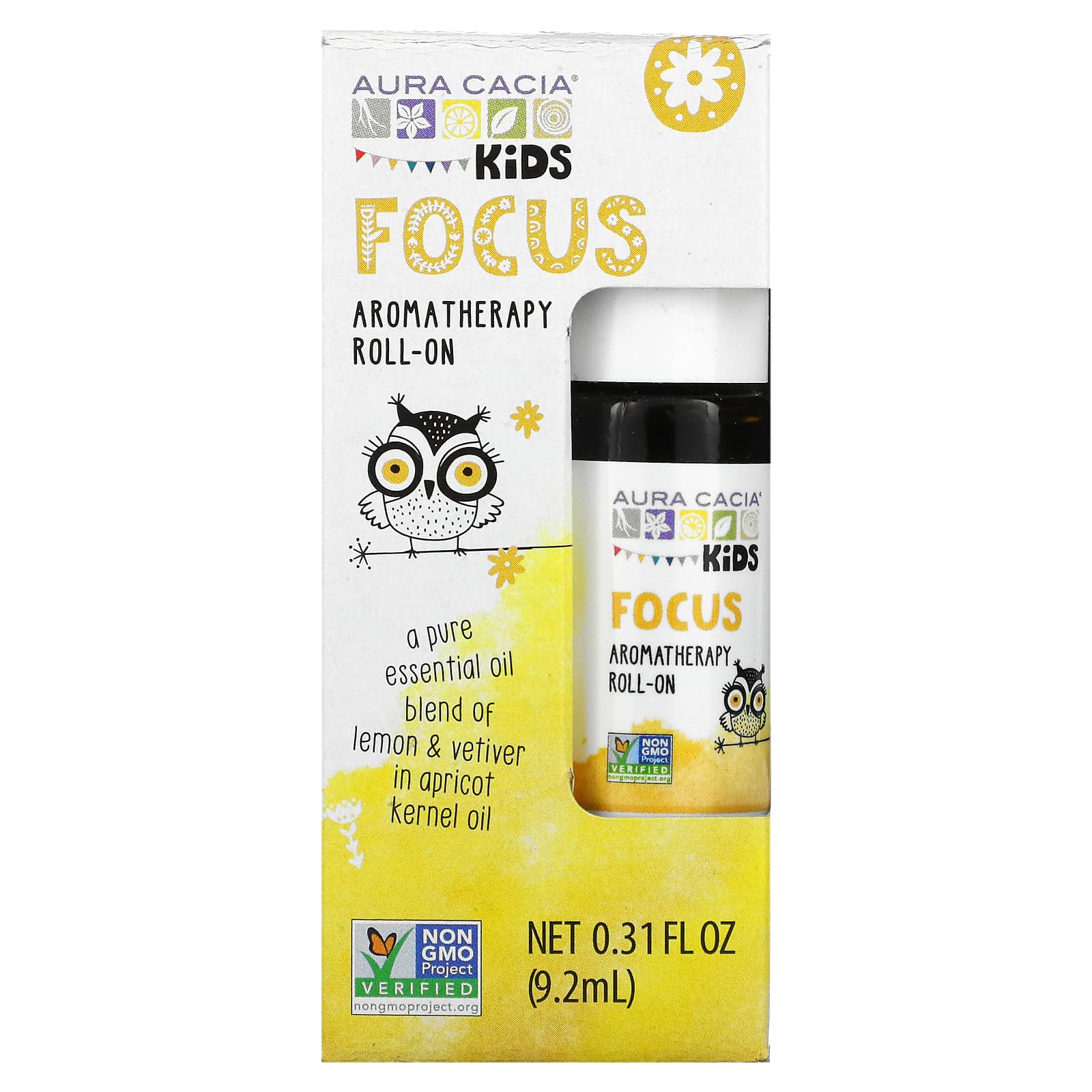 Aura Cacia Kids Focus Essential Oil Roll-On, 0.31 fl oz (9.2 ml) - Image 2