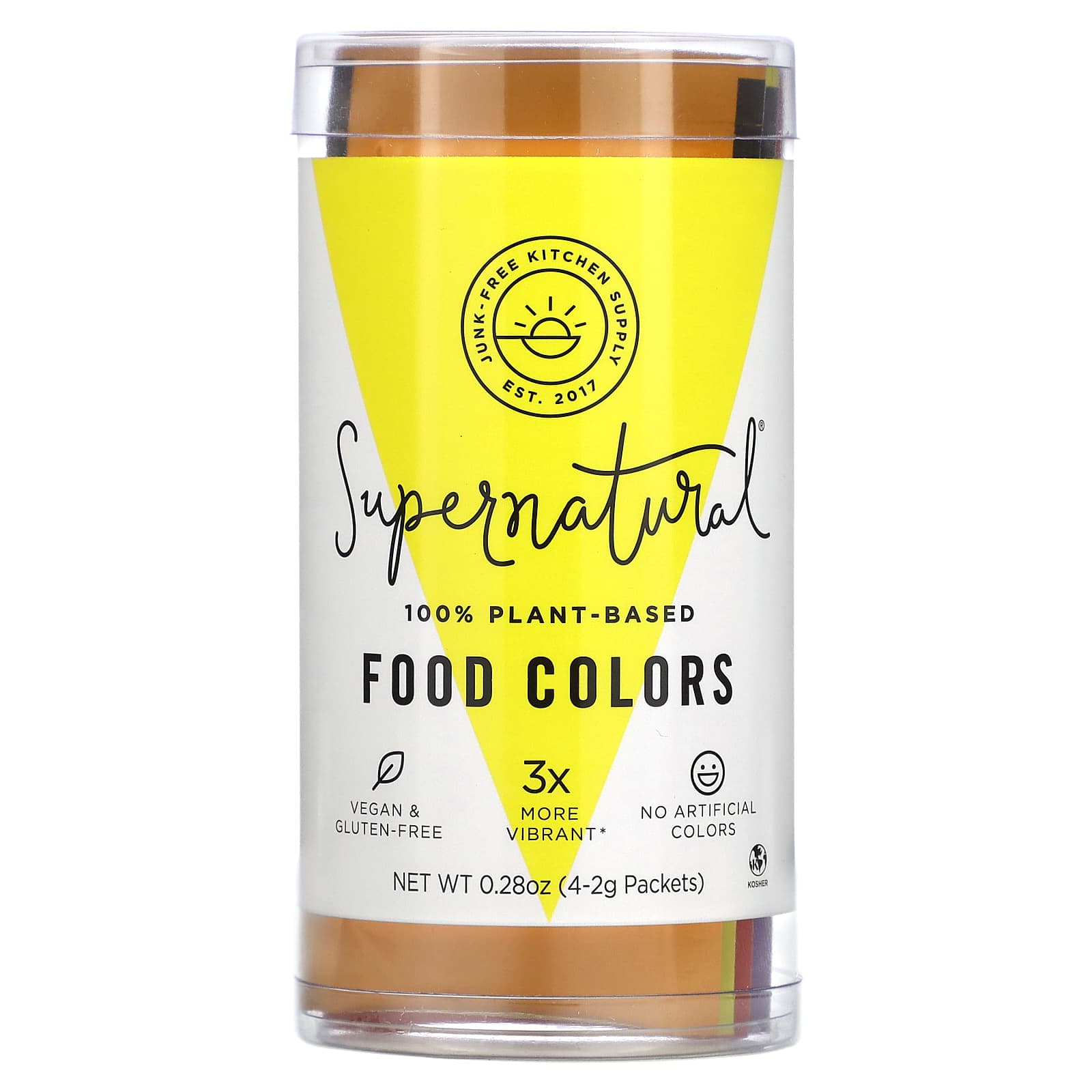 Supernatural Kitchen, 100% Plant-Based Food Colors, 4 Packets, 0.28 oz (2 g) Each - Image 1