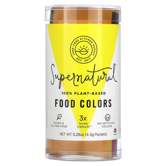 Supernatural Kitchen, 100% Plant-Based Food Colors, 4 Packets, 0.28 oz (2 g) Each - Image 1
