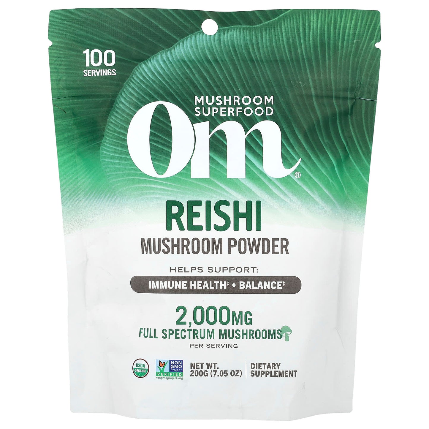 Om Mushrooms, Mushroom Powder, Reishi, 7.05 oz (200 g) - Image 1