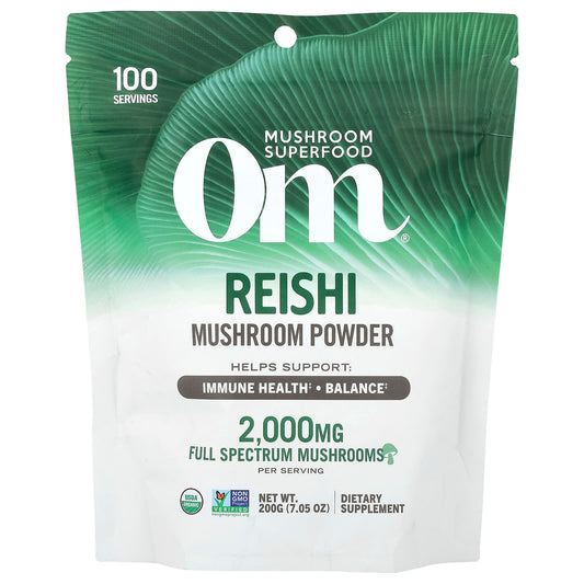 Om Mushrooms, Mushroom Powder, Reishi, 7.05 oz (200 g) - Image 1