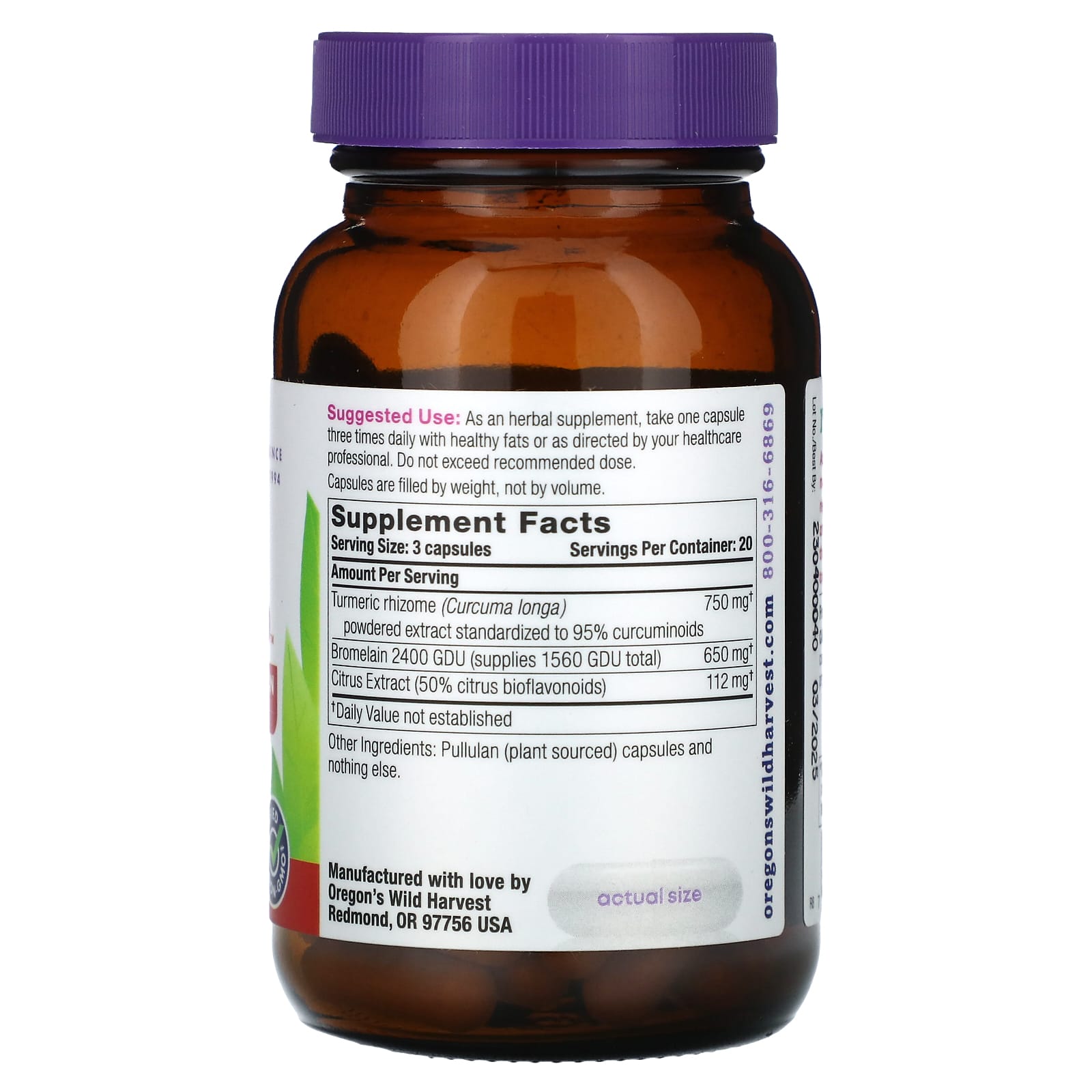 Oregon's Wild Harvest, TurmeriPro, 60 Vegan Capsules - Image 2