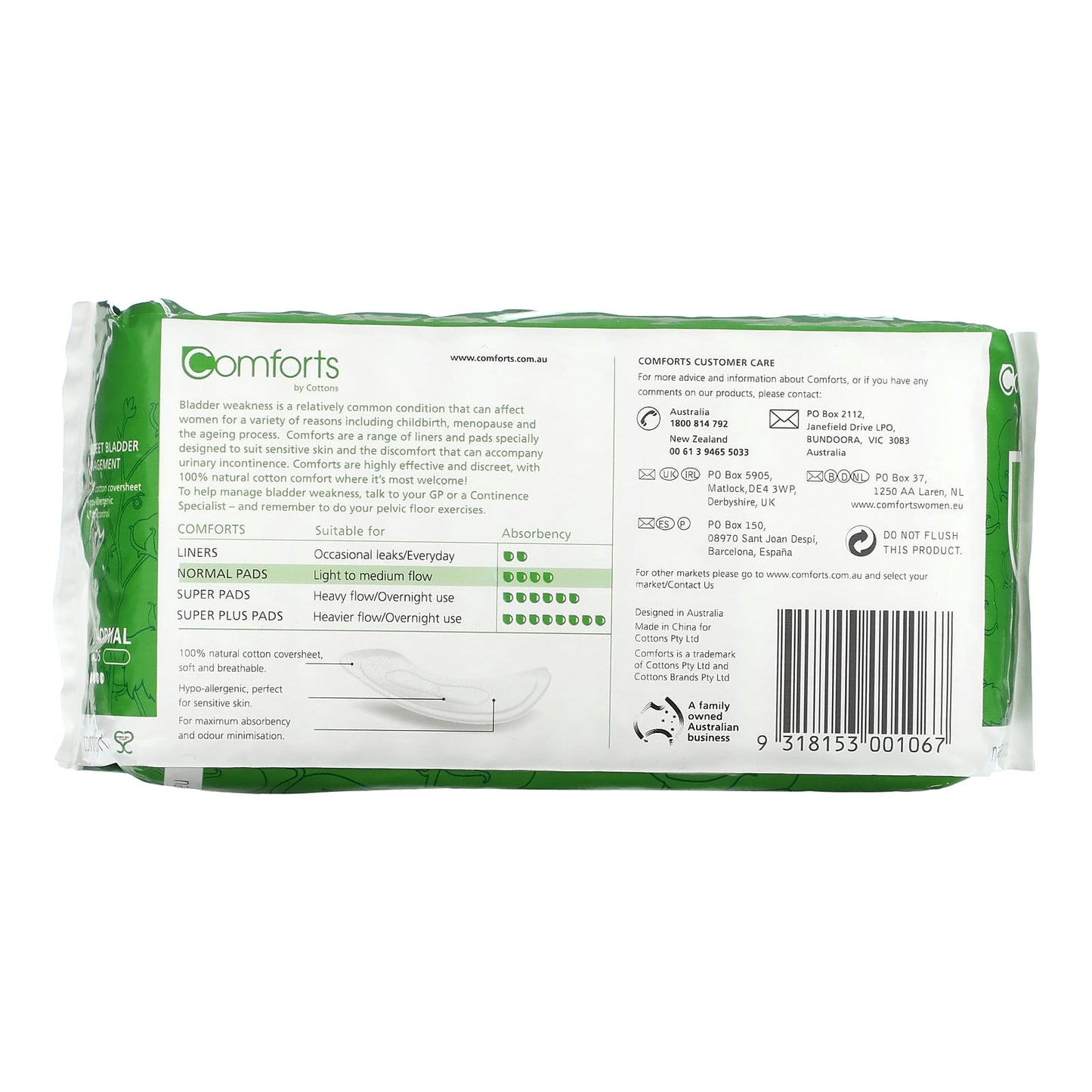 Natural Cotton Comfort Pads for Sensitive Skin - Normal Flow - Image 2