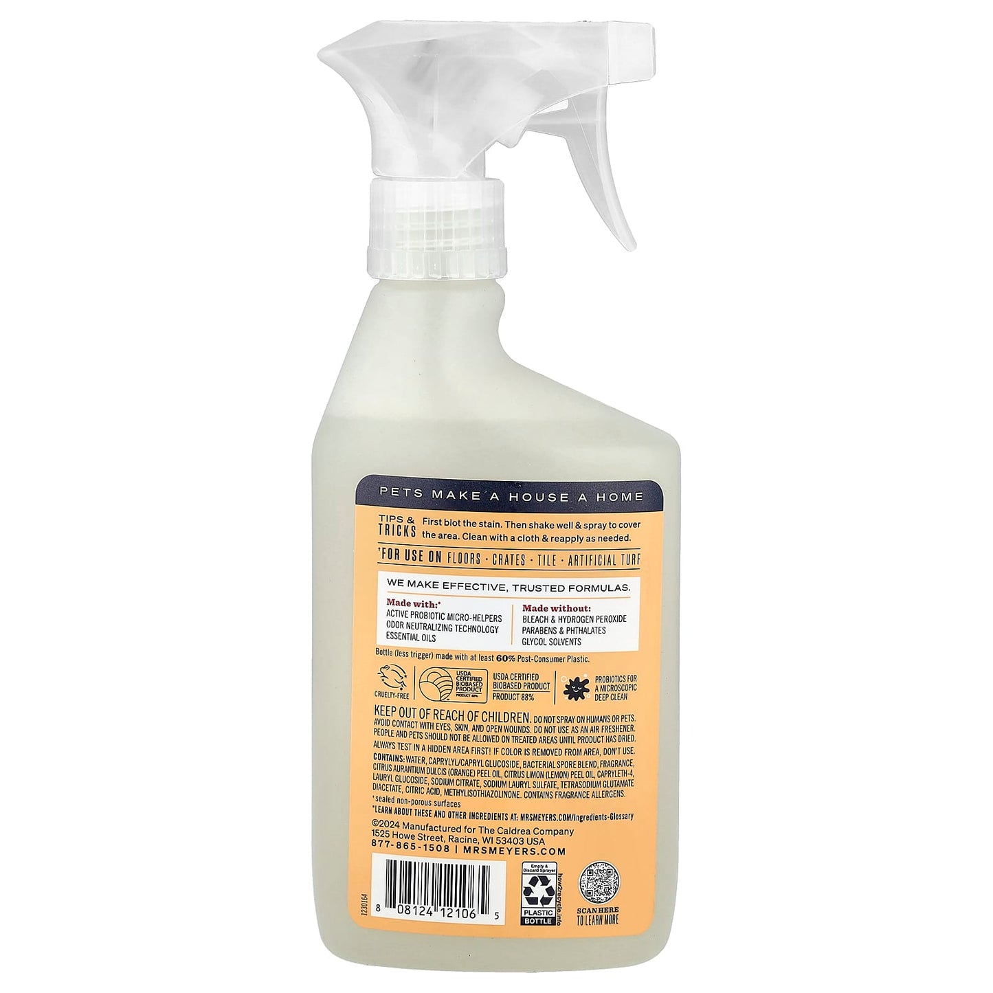 Mrs. Meyers Clean Day, Pet Multi-Surface Cleaner, Orange Blossom, 16 fl oz (473 ml) - Image 2