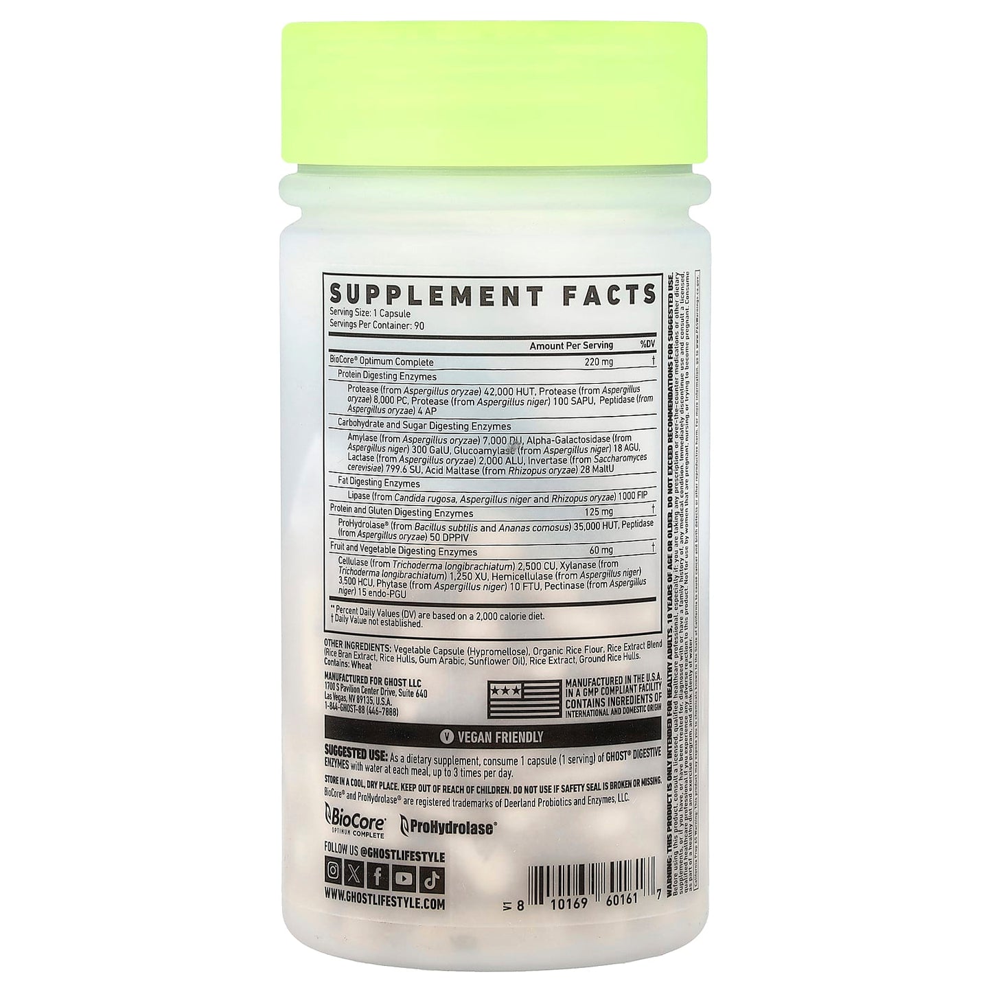 Ghost Digestive Enzymes for Efficient Nutrition - 90 Veggie Capsules - Image 2
