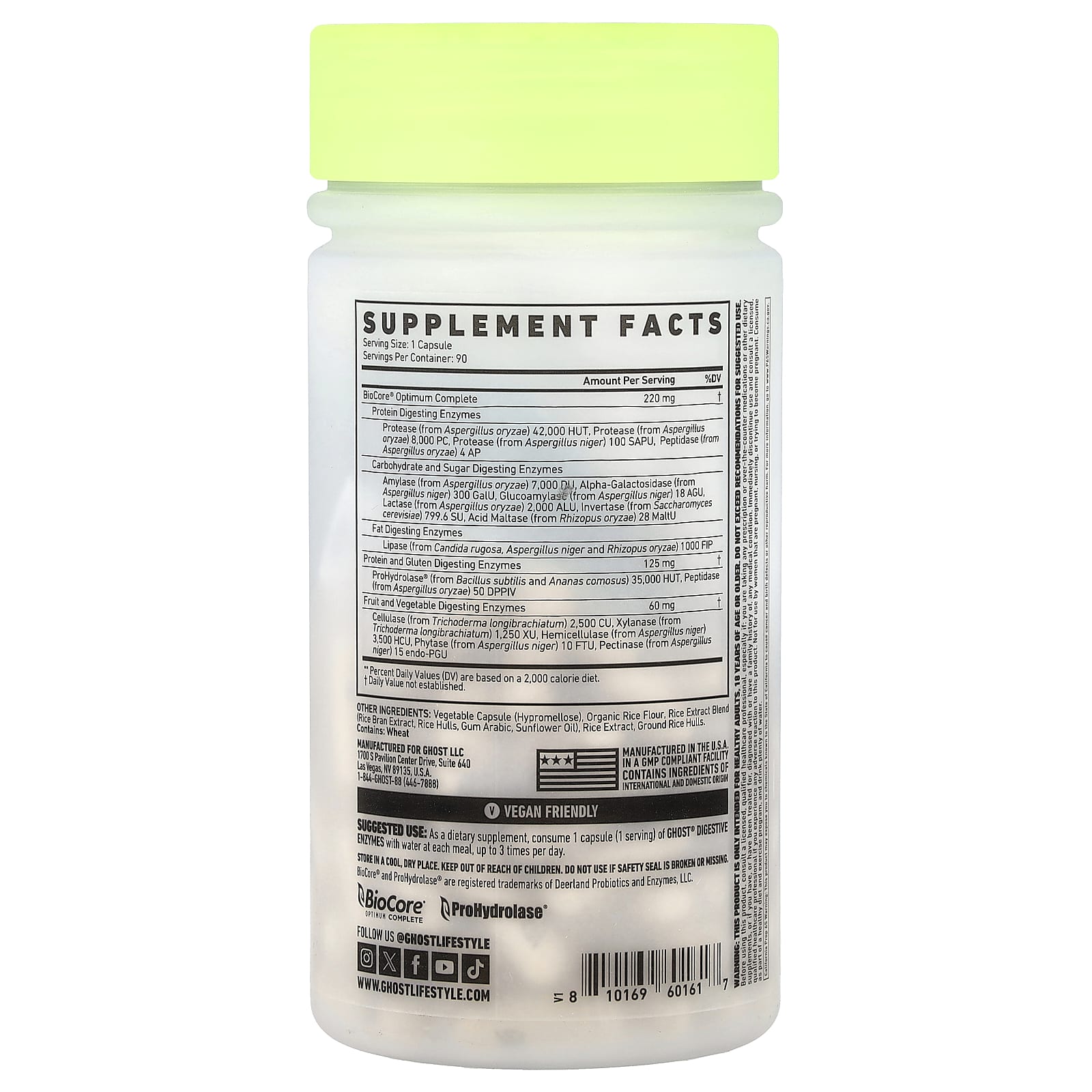 Ghost Digestive Enzymes for Efficient Nutrition - 90 Veggie Capsules - Image 2