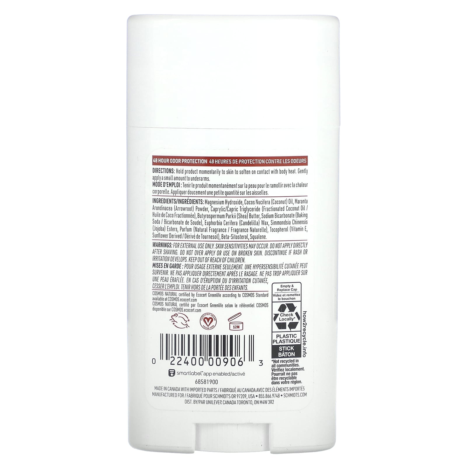 Schmidt's, Natural Deodorant, Clean Coconut, 2.65 oz (75 g) - Image 2