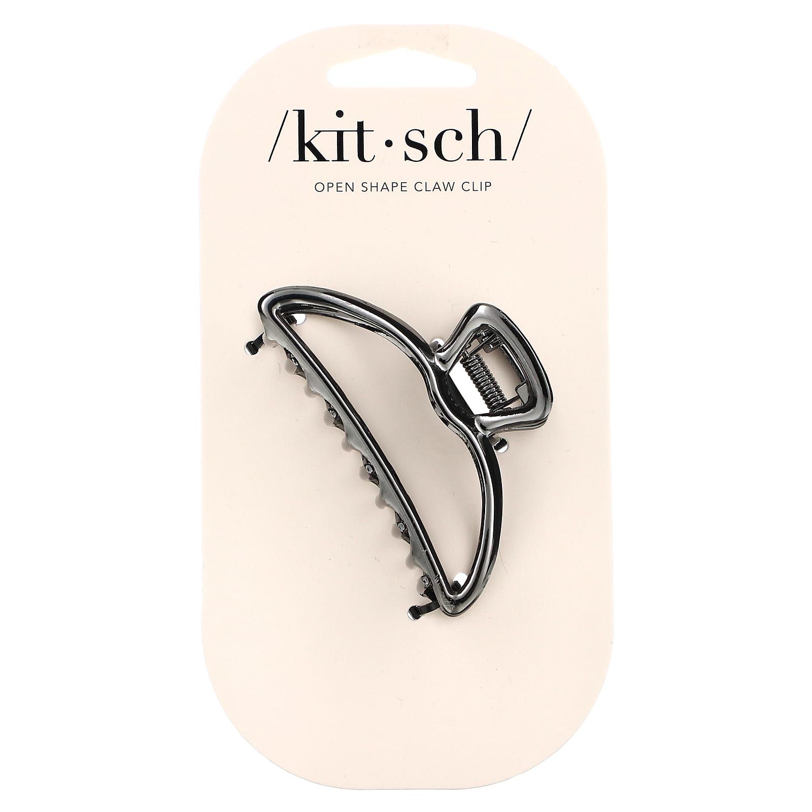 Kitsch, Open Shape Claw Clip, Hematite, 1 Clip - Image 1