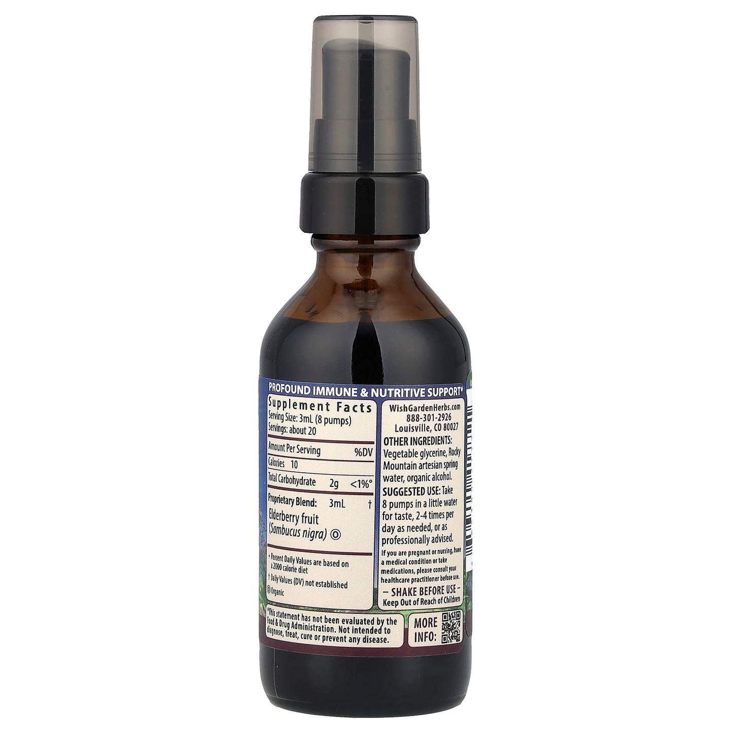 WishGarden Herbs, Elderberry , 2 fl oz (59 ml) - Image 2