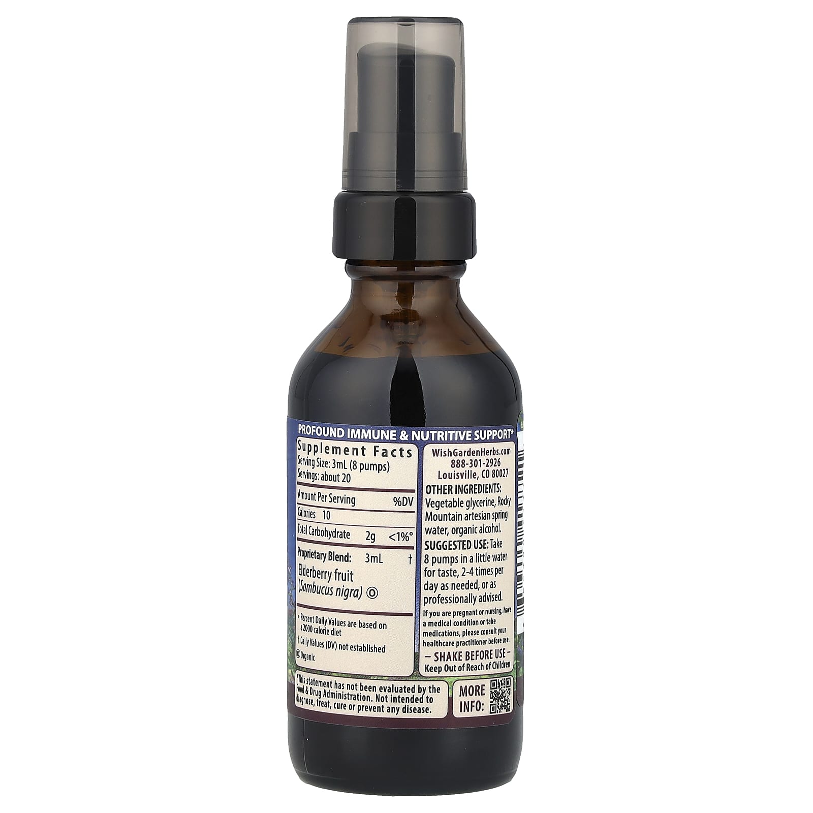 WishGarden Herbs, Elderberry , 2 fl oz (59 ml) - Image 2