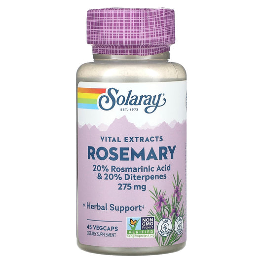 Solaray, Vital Extracts, Rosemary, 45 VegCaps - Image 1