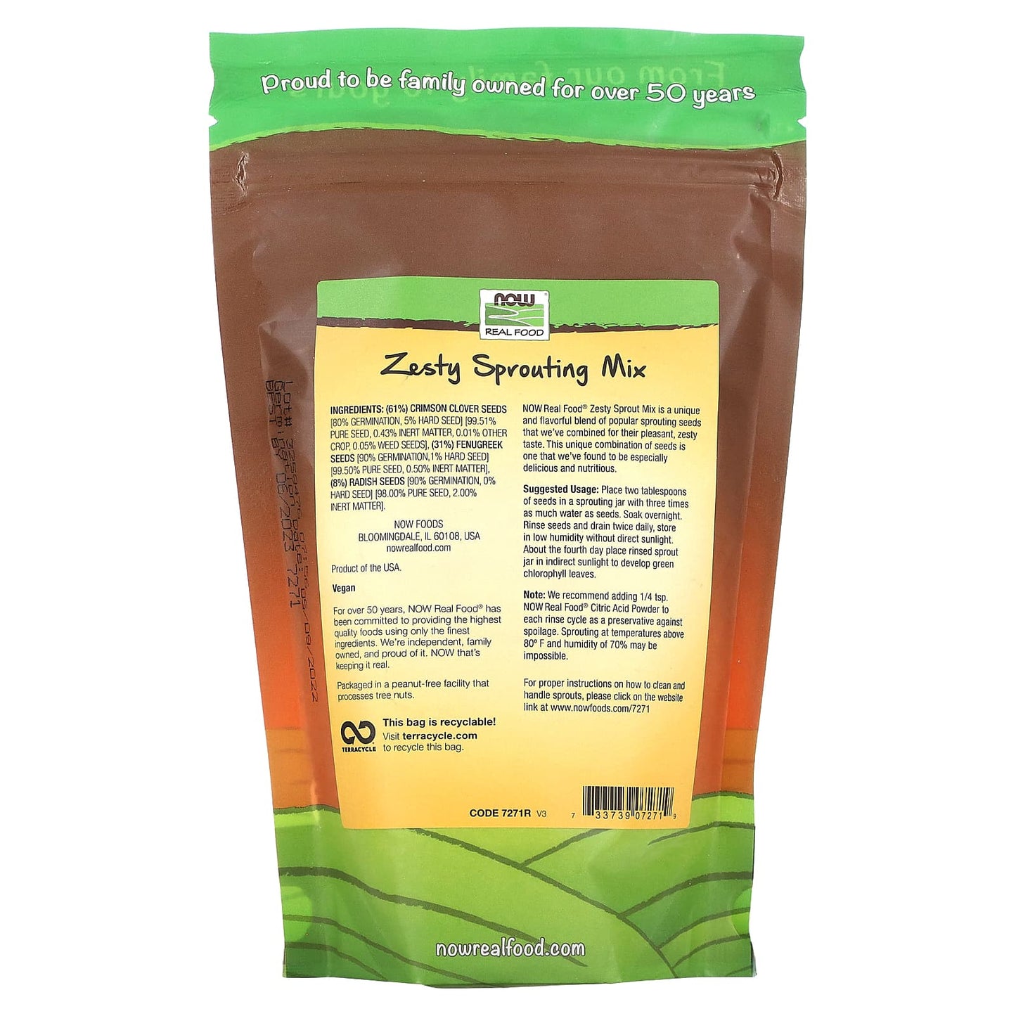 NOW Foods, Real Food, Zesty Sprouting Mix, 16 oz (454 g) - Image 2