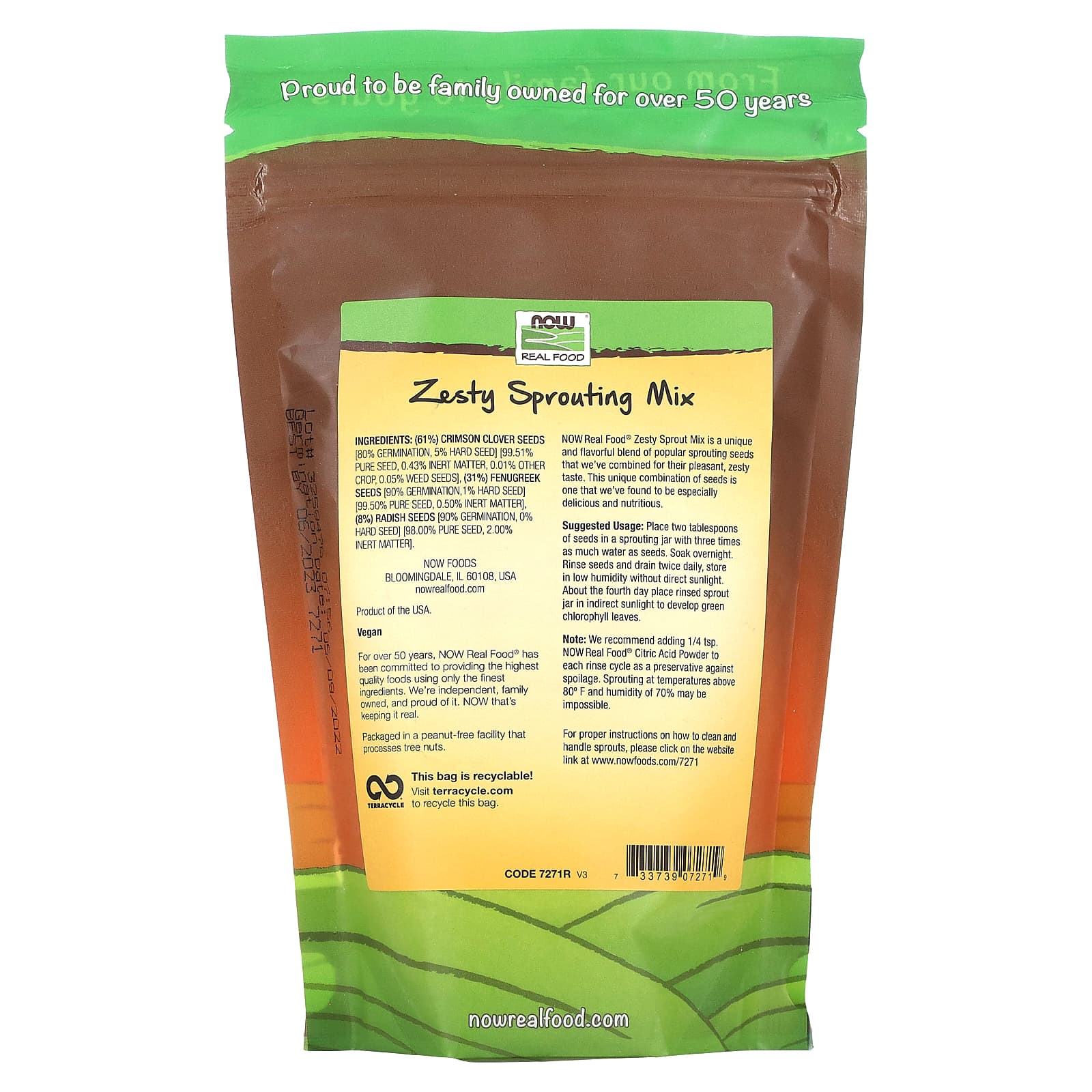 NOW Foods, Real Food, Zesty Sprouting Mix, 16 oz (454 g) - Image 2