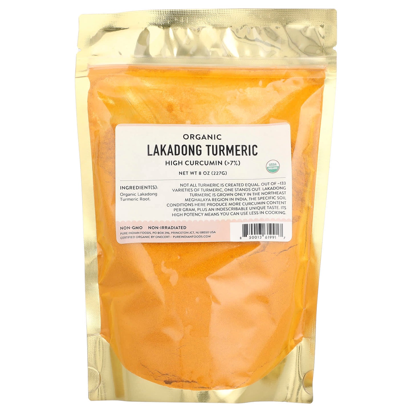 Pure Indian Foods, Organic Lakadong Turmeric, 8 oz (227 g) - Image 1