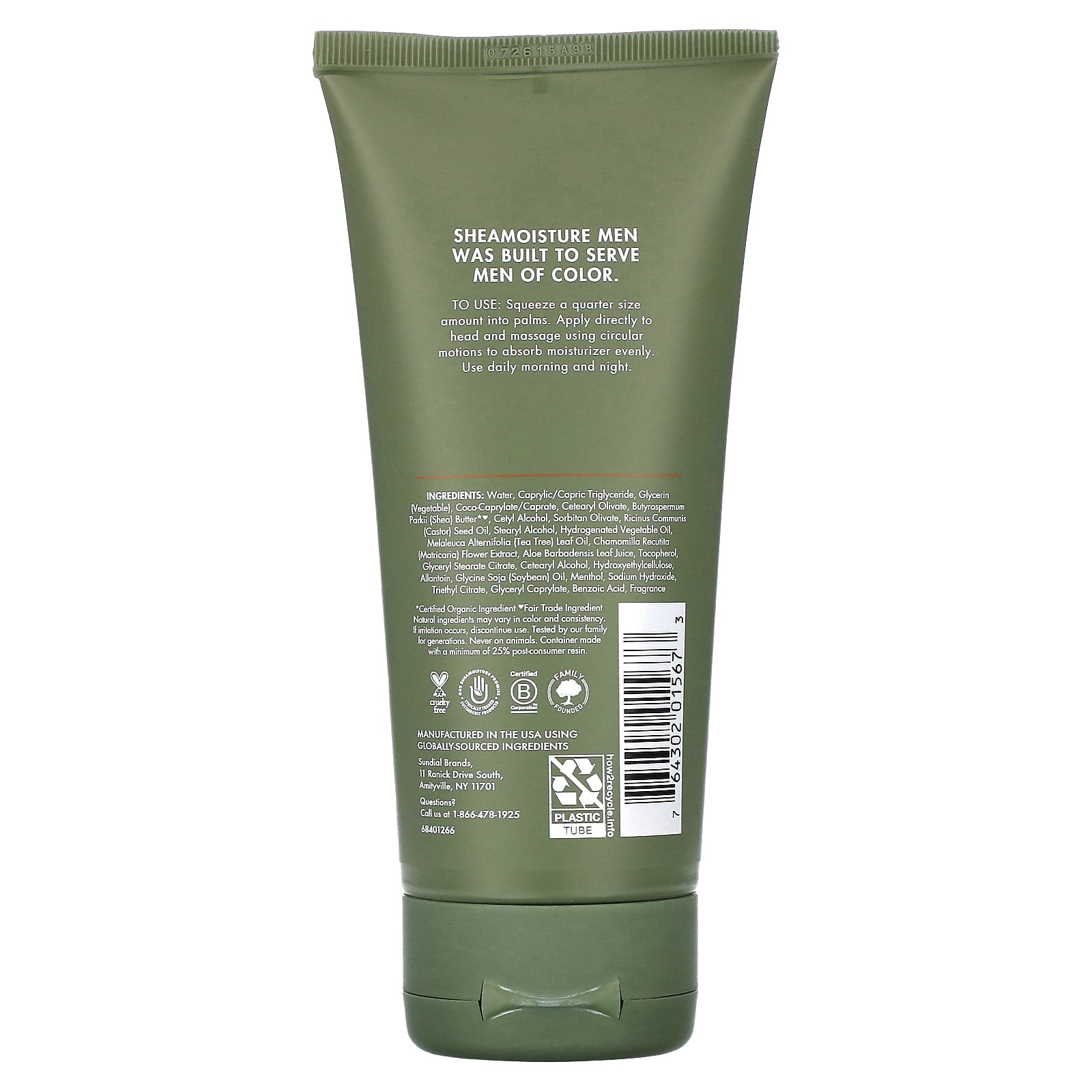 SheaMoisture, Men, Bald Head Moisturizer, Tea Tree Oil & Shea Butter, 5.5 fl oz (163 ml) - Image 2