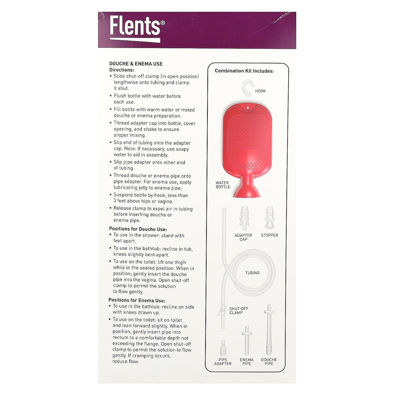 Flents Douche and Enema Combination Kit for Personal Hygiene - Image 2