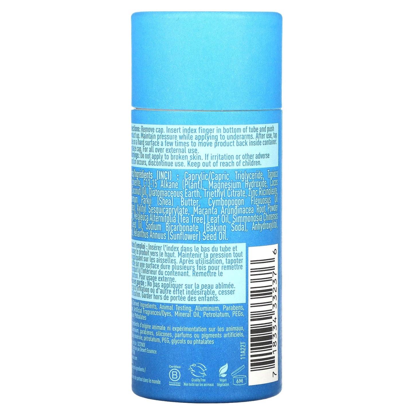 Natural Deodorant - Aluminum-Free & Paraben-Free Lemongrass 2.25 oz - Image 2