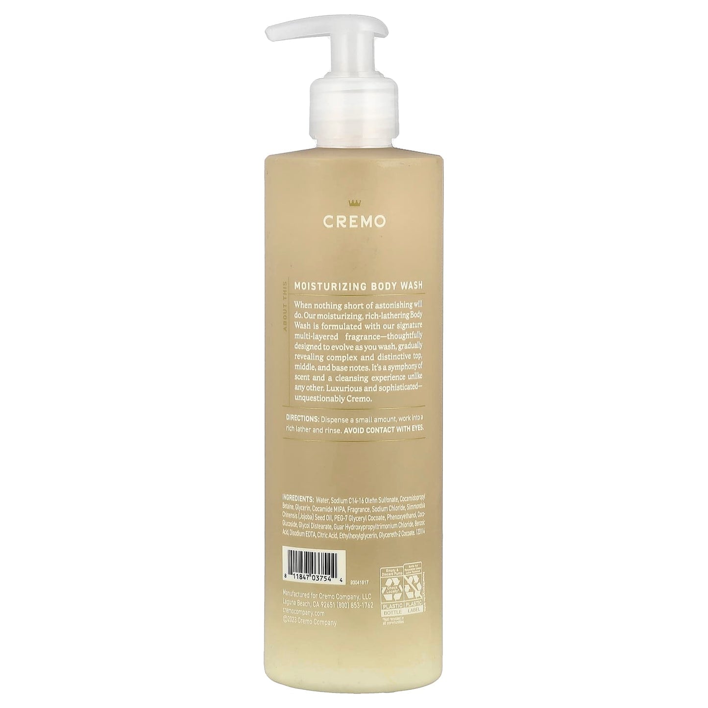 Cremo White Jasmine Amber Body Wash, 16 fl oz, Moisturizing & Fragrant - Image 2