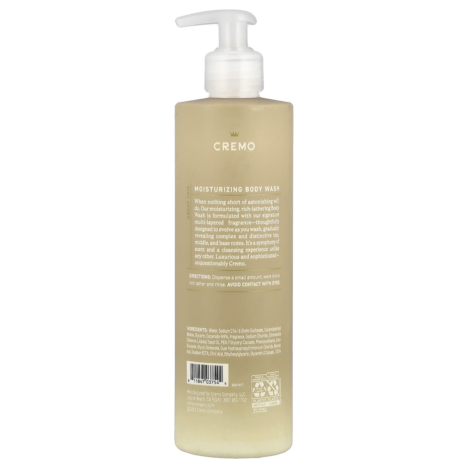 Cremo White Jasmine Amber Body Wash, 16 fl oz, Moisturizing & Fragrant - Image 2