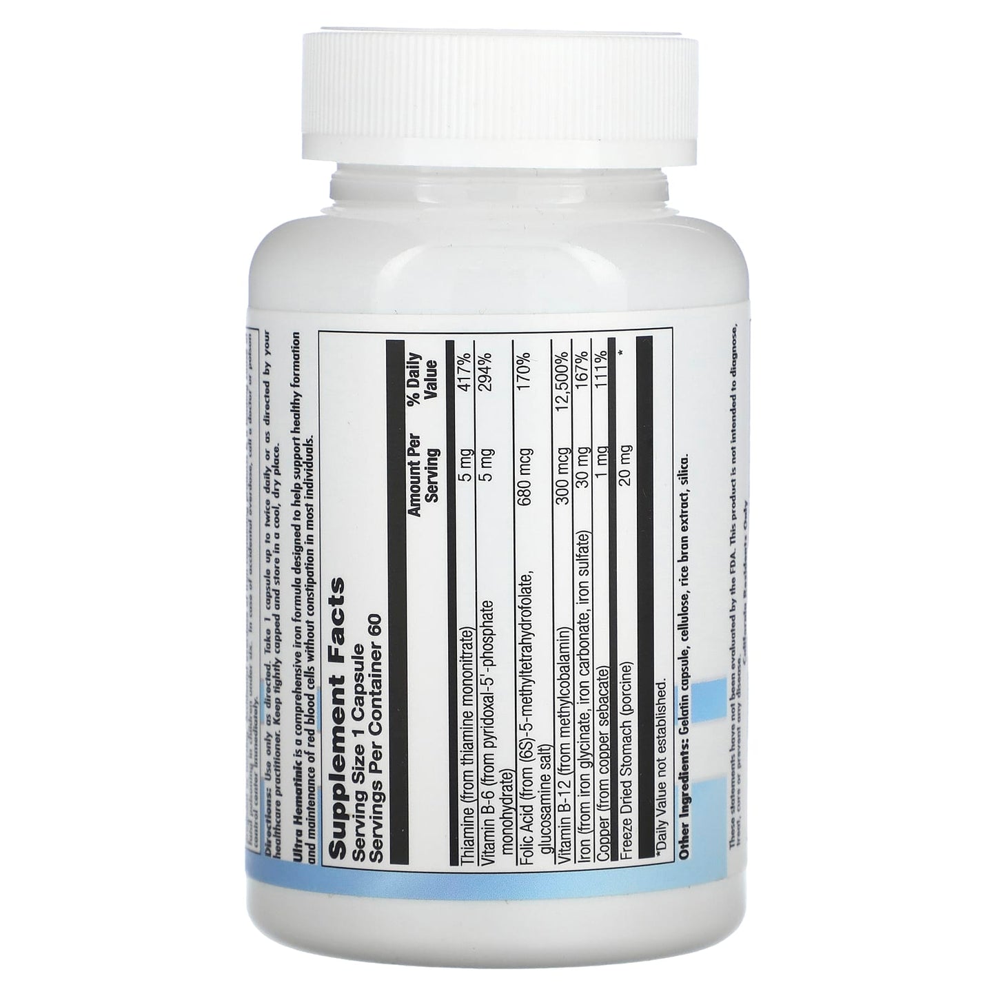Nutra BioGenesis, Ultra Hematinic, 60 Capsules - Image 2
