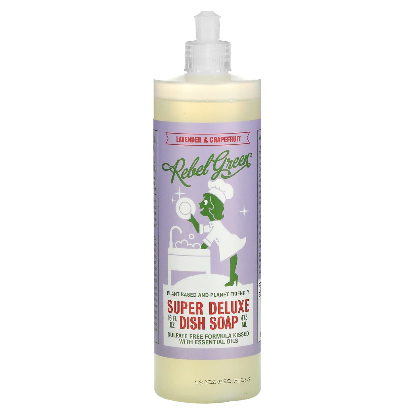 Rebel Green, Super Deluxe Dish Soap, Lavender & Grapefruit, 16 fl oz (473 ml) - Image 1