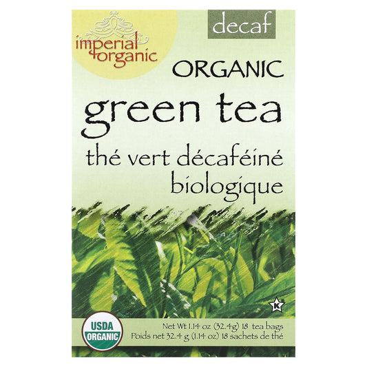 Uncle Lee's Tea, Imperial Organic, Green Tea, Decaf, 18 Tea Bags, 1.14 oz (32.4 g) - Image 1