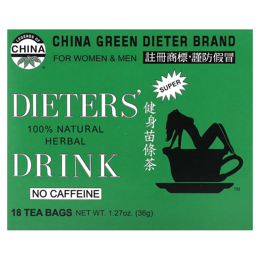 Uncle Lee's Tea, Dieters' 100% Natural Herbal Drink, No Caffeine, 18 Tea Bags, 1.27 oz (36 g) - Image 1