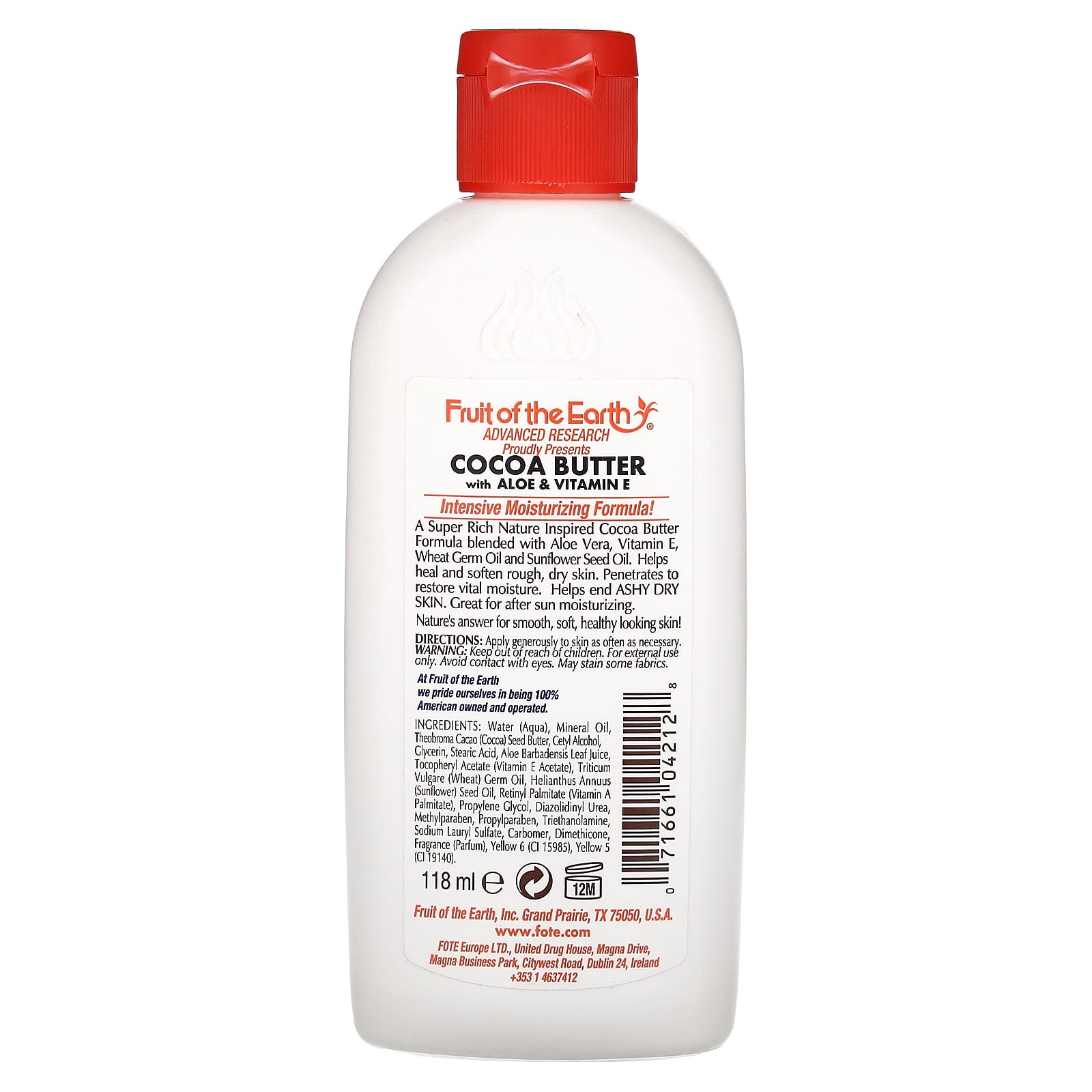 Cocoa Butter Skin Care Lotion with Aloe & Vitamin E by Fruit of the Earth - Image 2