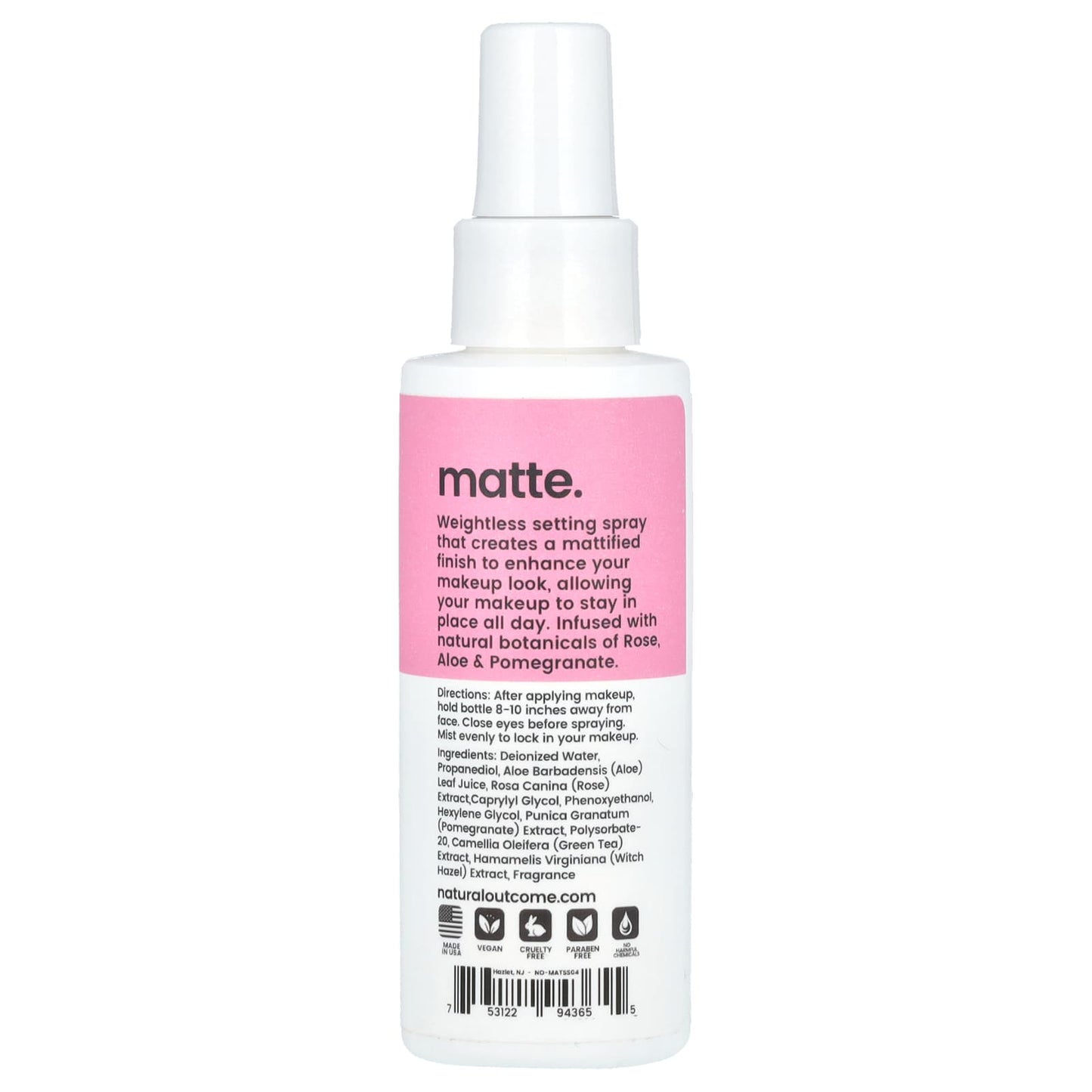 Natural Outcome, Matte, Makeup Settling Spray, 4 oz (120 ml) - Image 2