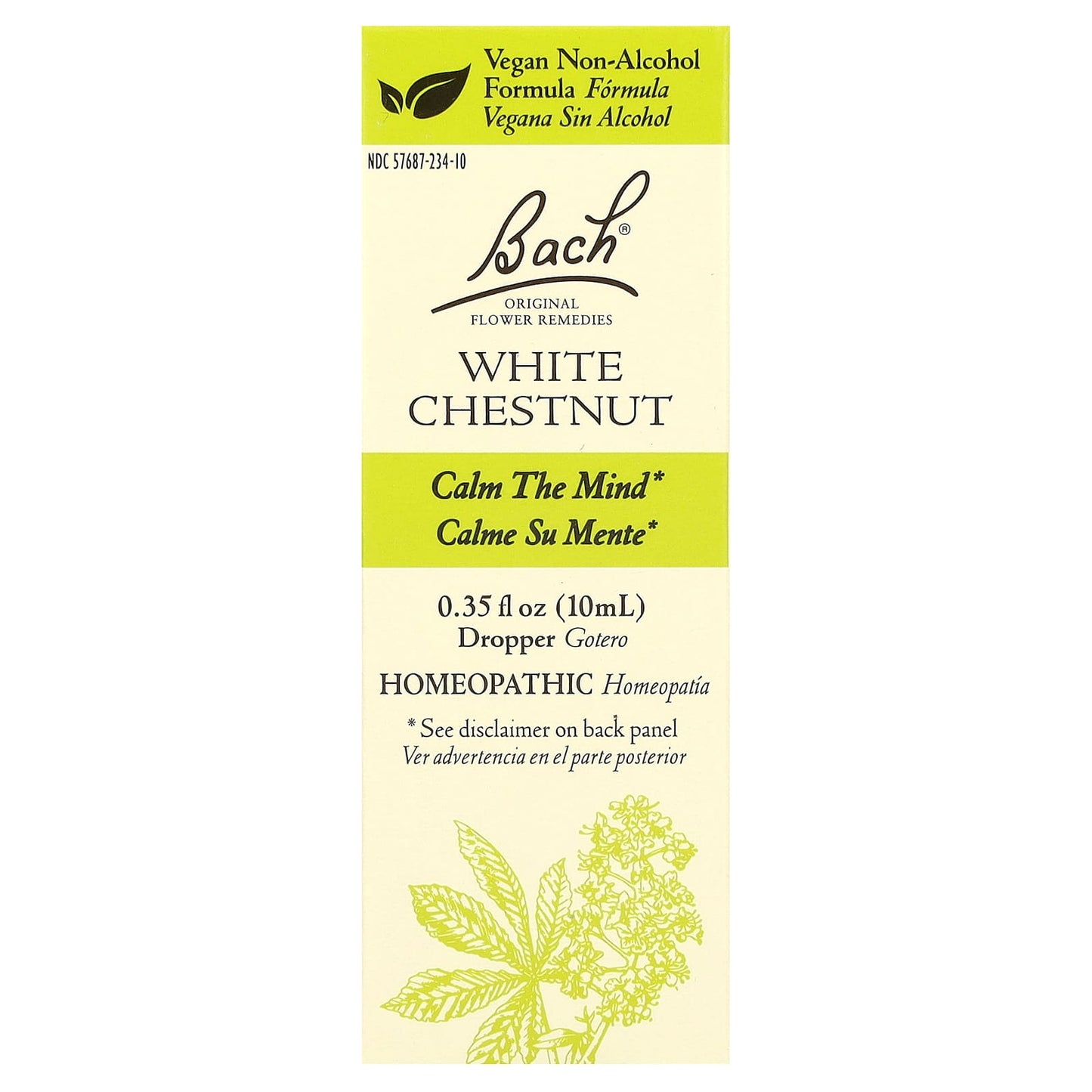 Bach White Chestnut Flower Remedy for Calming the Mind, 10 ml - Image 1