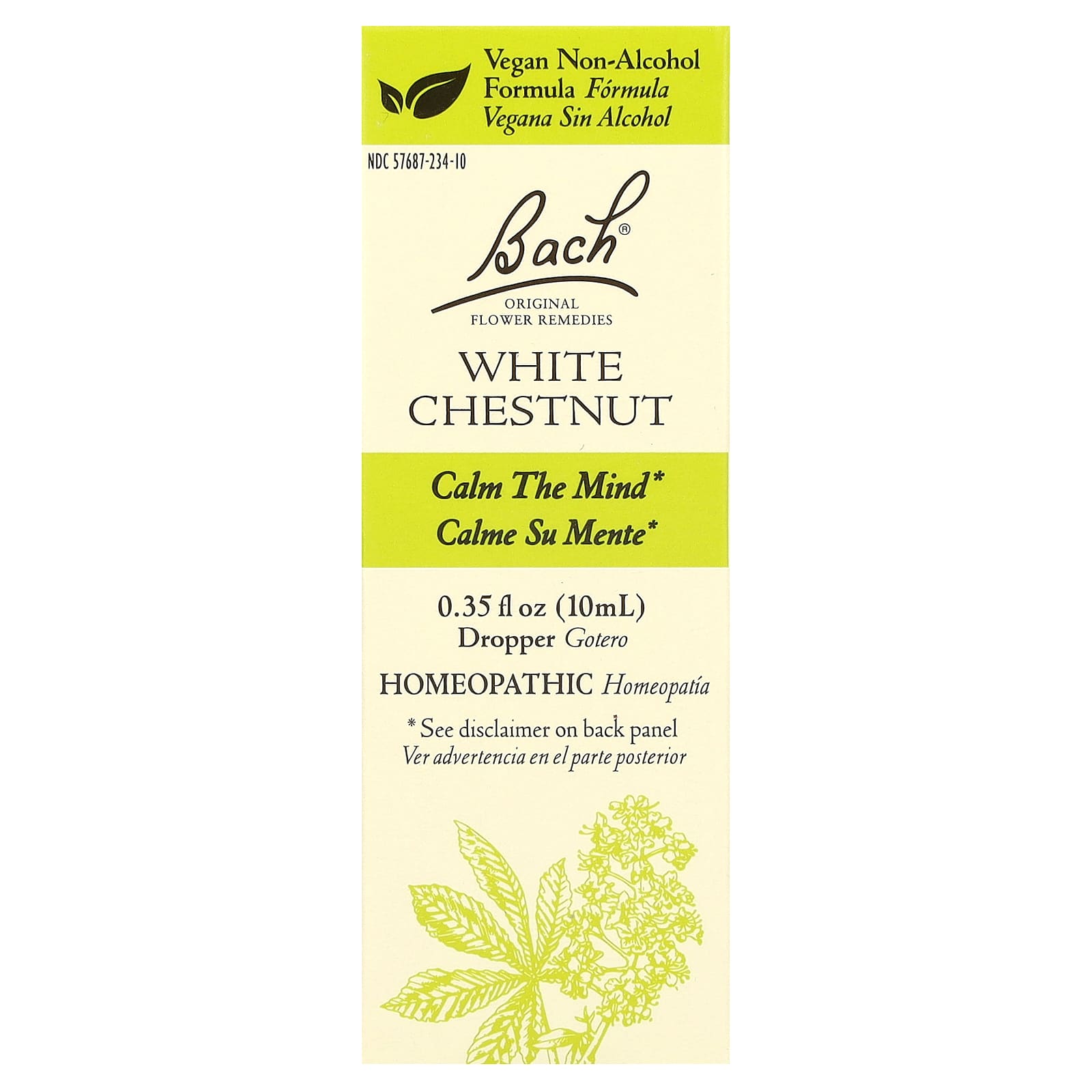 Bach White Chestnut Flower Remedy for Calming the Mind, 10 ml - Image 1