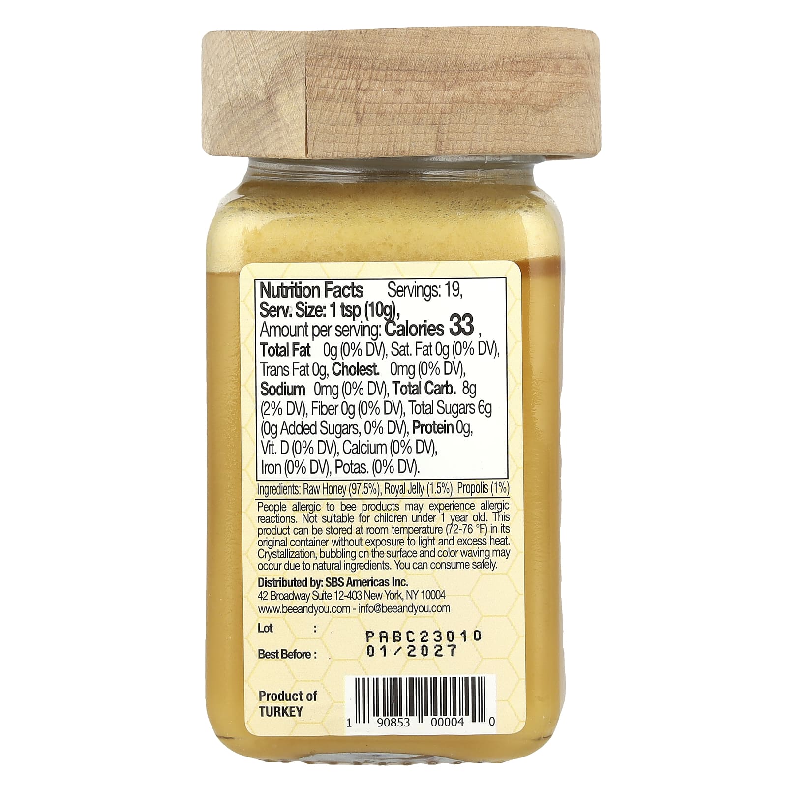 Bee&You, Raw Honey, Propolis Royal Jelly, For Kids, 6.7 oz (190 g)