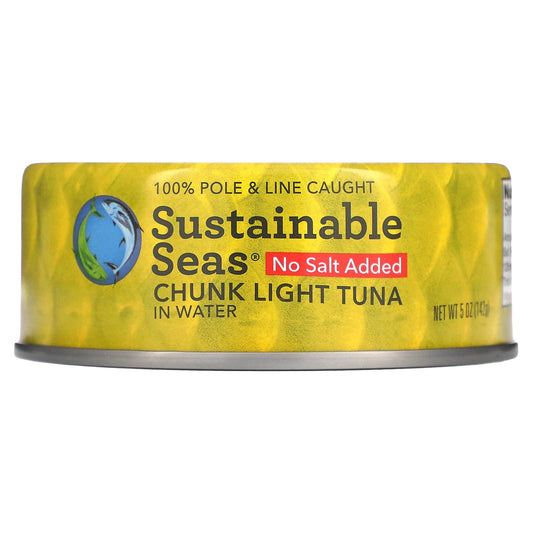 Sustainable Seas, Chunk Light Tuna In Water, No Salt Added, 5 oz (142 g) - Image 1