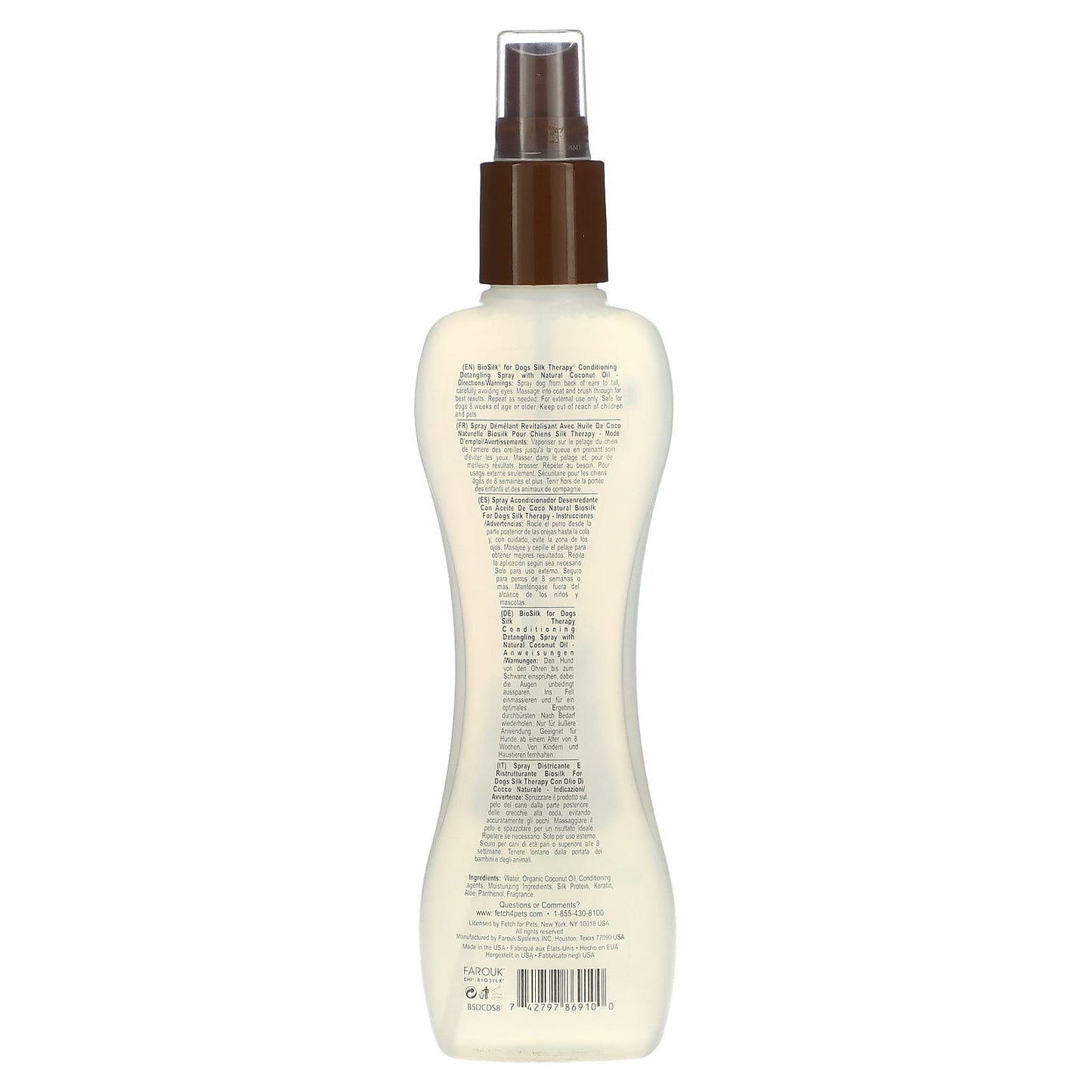 BioSilk Natural Coconut Oil Detangling Spray for Dogs - 7 fl oz - Image 2