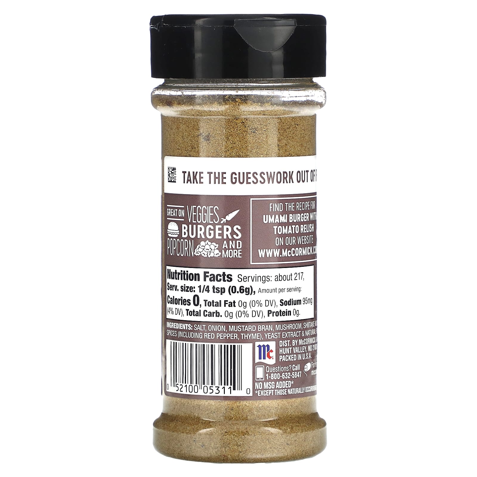 McCormick, All Purpose Seasoning, Umami Seasoning with Mushrooms and Onion, 4.59 oz (130 g) - Image 2