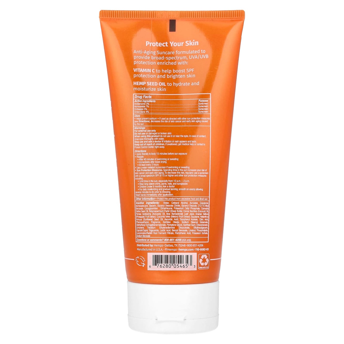 Hempz SPF 30 Sweet Pineapple & Honey Melon Body Sunscreen, 6 fl oz (177 ml) - Image 2