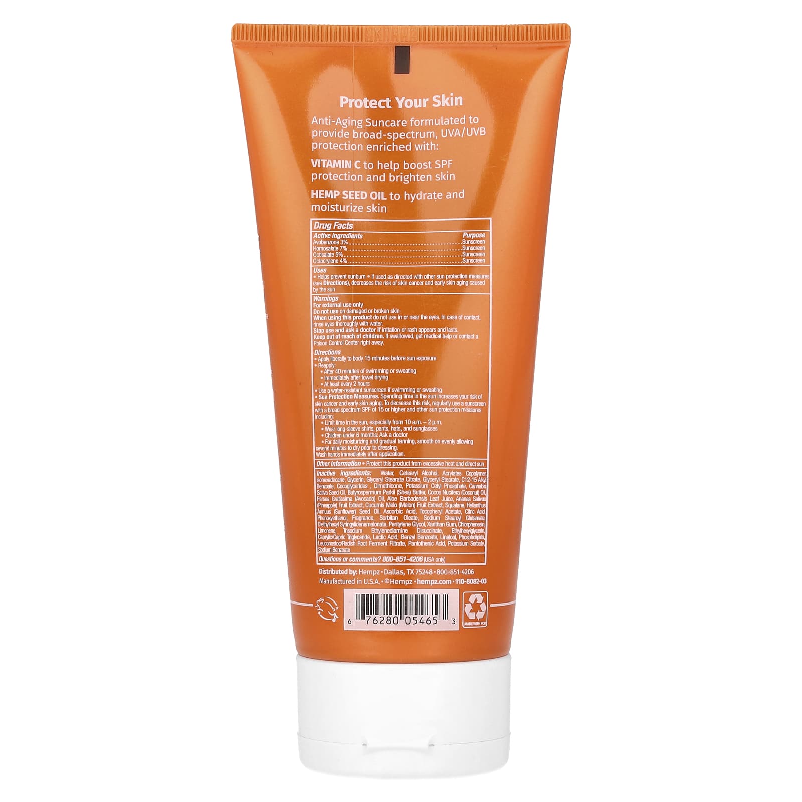 Hempz SPF 30 Sweet Pineapple & Honey Melon Body Sunscreen, 6 fl oz (177 ml) - Image 2