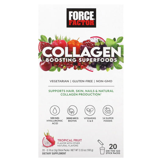 Collagen Boosting Superfoods by Force Factor, 20 Stick Packs - Image 1