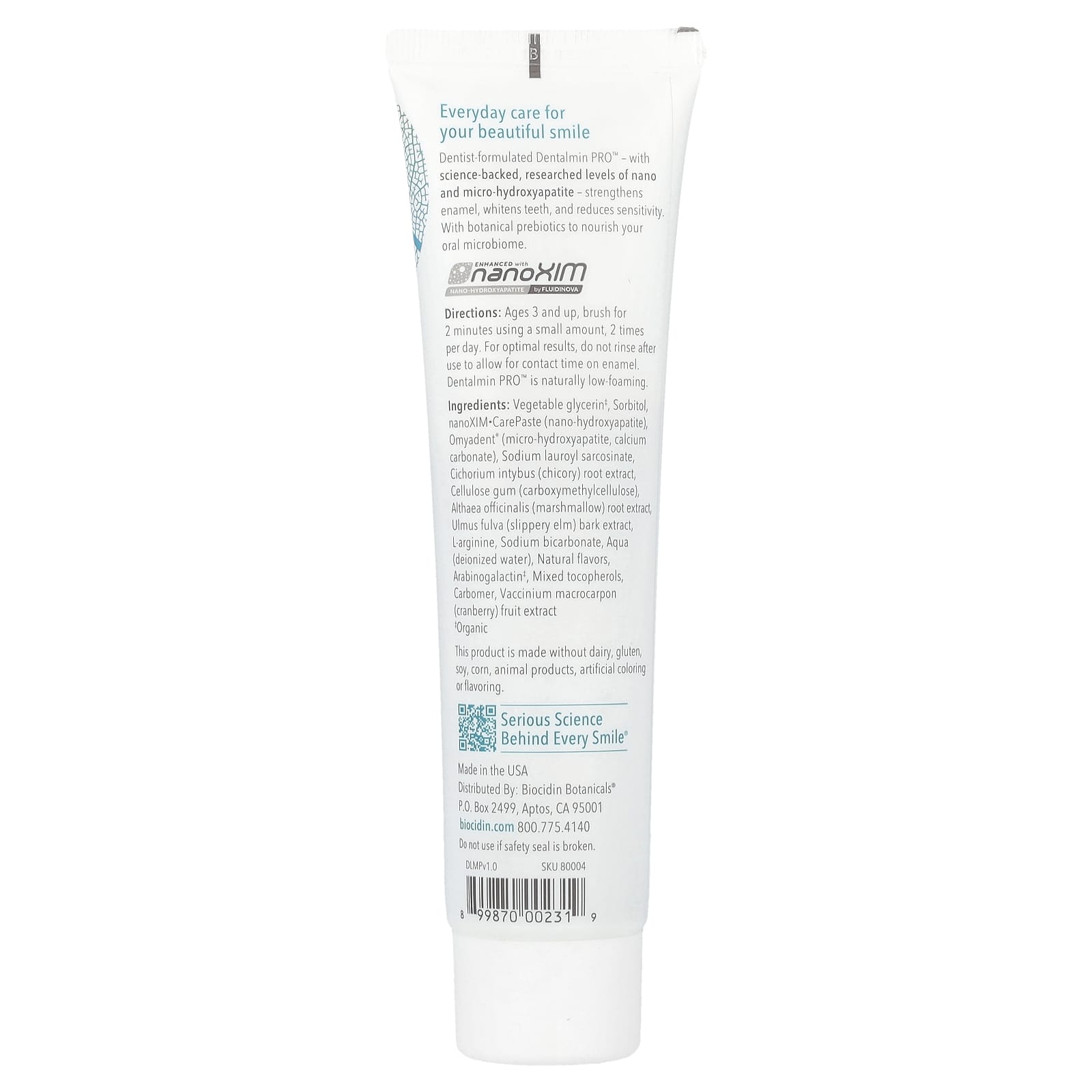 Fresh Mint Dentalmin PRO Toothpaste, Nano-Hydroxyapatite Enriched, Fluoride-Free - Image 2