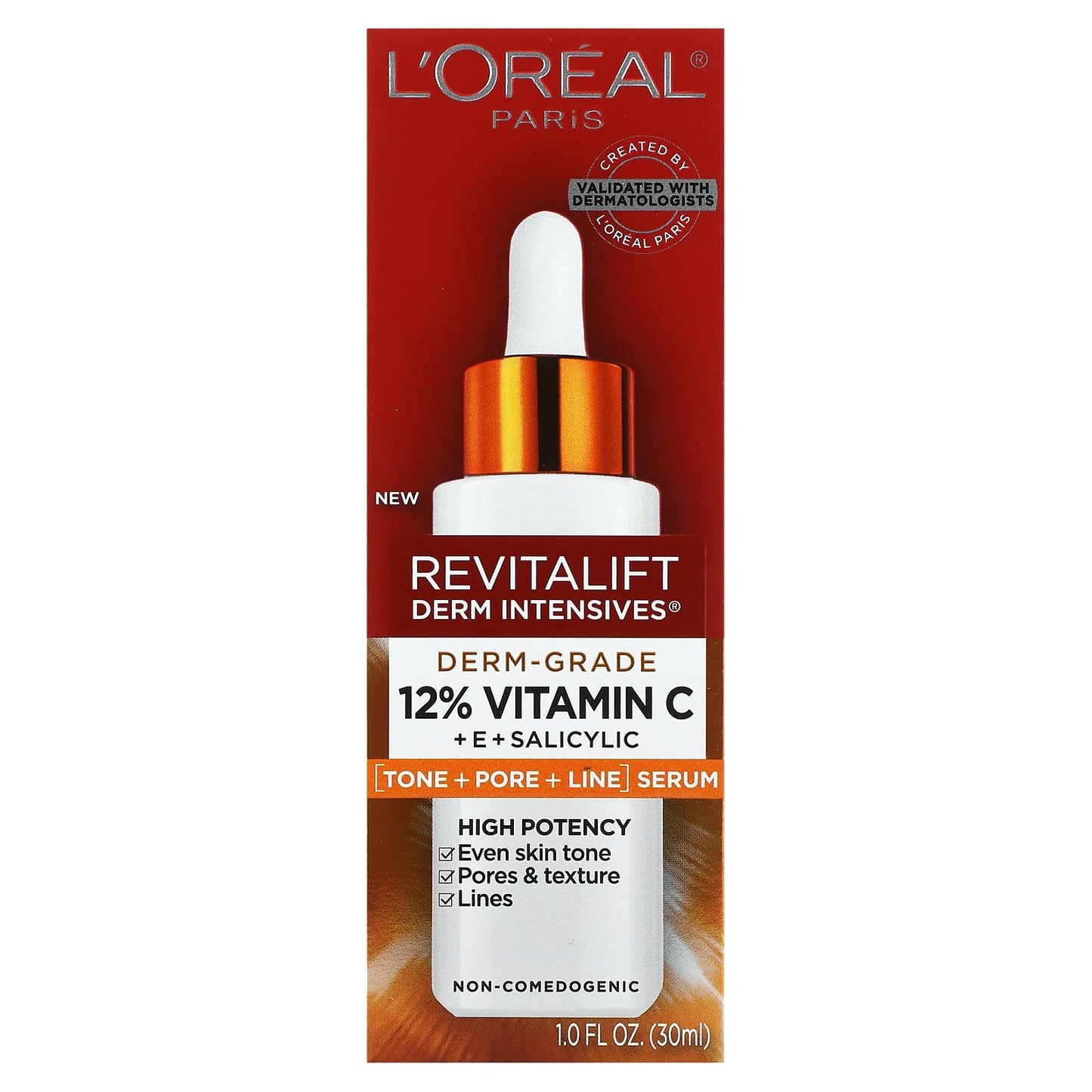 L'Oréal, Revitalift Derm Intensives, Derm-Grade, 12% Vitamin C + E + Salicylic, 1 fl oz (30 ml) - Image 2