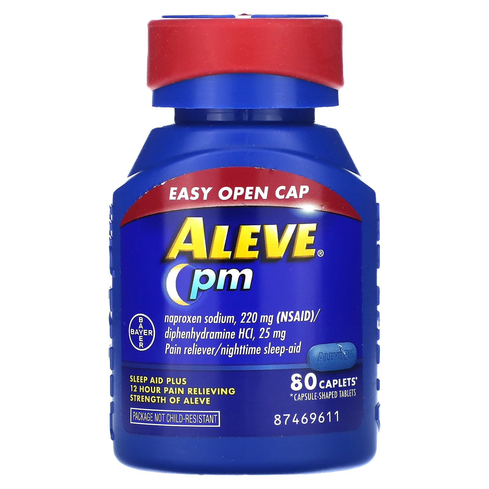 Aleve PM Sleep Aid & Pain Relief, 80 Caplets - Image 1