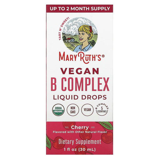 MaryRuth's, Vegan B Complex Liquid Drops, Cherry, 1 fl oz (30 ml) - Image 1