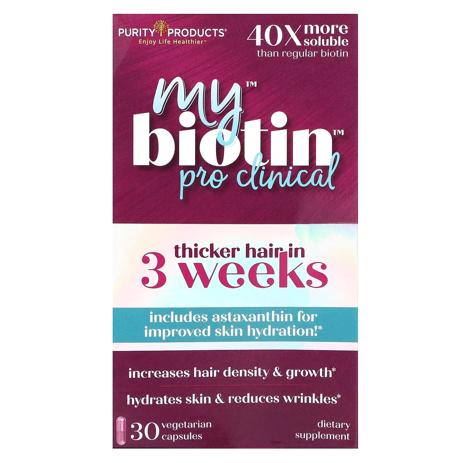 Purity Products, MyBiotin, ProClinical, 30 Vegetarian Capsules - Image 1